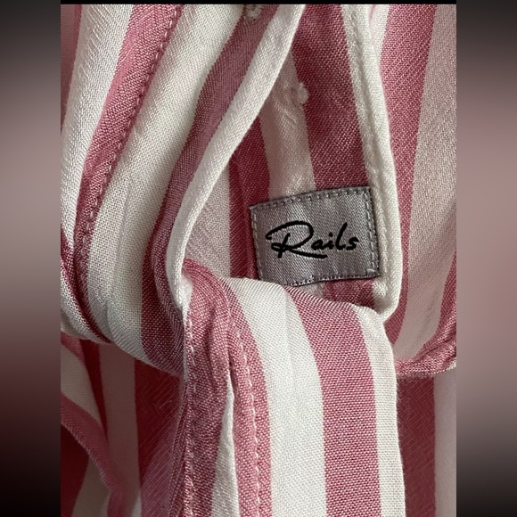 RAILS Valerie Garnet White SHIRT Girls Size 12 Long Sleeve Button Down Tie Top - Picture 4 of 8